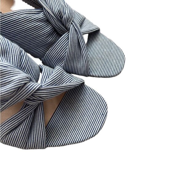 J.Crew Twisted-knot Penny sandals in stripe with glitter heel - Picture 3 of 7